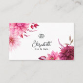 Bogundy en Blush Waterverf Floral Visitekaartje (Voorkant)