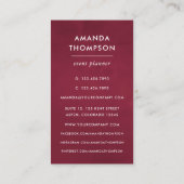 Bogundy en Blush Waterverf Floral Visitekaartje (Achterkant)
