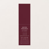 Bogundy en Blush Waterverf Floral Visitekaartje (Binnenkant ongevouwen)