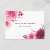 Bogundy en Blush Waterverf Floral Visitekaartje (Voorkant)