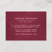 Bogundy en Blush Waterverf Floral Visitekaartje (Achterkant)