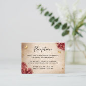 Bogundy en Gold Roos Elegant - Gegevens Informatiekaartje (Staand voorkant)