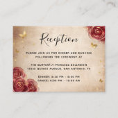 Bogundy en Gold Roos Elegant - Gegevens Informatiekaartje (Voorkant)