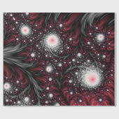 Bogundy en grijze fractals Mesmerizing Cool Trippy Cadeaupapier (Vlak)