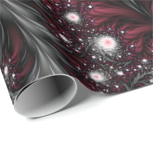 Bogundy en grijze fractals Mesmerizing Cool Trippy Cadeaupapier (Rol Hoek)
