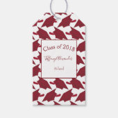 Bogundy en White Afstudeerder Congrats Cadeaulabel (Voorkant)