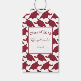 Bogundy en White Afstudeerder Congrats Cadeaulabel