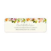 Bogundy Floral Botanical Waterverf Adres Etiket (Voorkant)