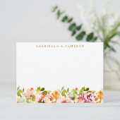 Bogundy Floral Botanical Waterverf Wedding Bedankkaart (Staand voorkant)