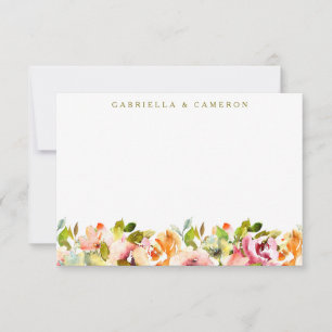 Bogundy Floral Botanical Waterverf Wedding Bedankkaart