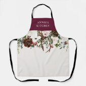 Bogundy floral elegant botanical schort (Voorkant)