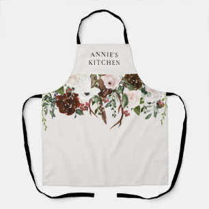 Bogundy floral elegant botanisch schort