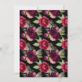 Bogundy floral gold geometric black op 80e verjaar kaart (Achterkant)