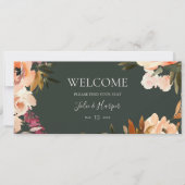 Bogundy Floral Green Hanging Seating Chart Header (Voorkant)