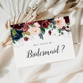 Bogundy floral is mijn Bridesmaid-kaart Uitnodiging Briefkaart