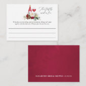 Bogundy Floral Wine Tasting Vrijgezellenfeest Informatiekaartje (Voorkant / Achterkant)