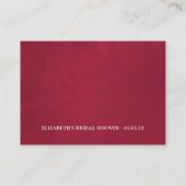 Bogundy Floral Wine Tasting Vrijgezellenfeest Informatiekaartje (Achterkant)