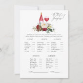 Bogundy Floral Wine Tasting Vrijgezellenfeest Kaart (Voorkant)