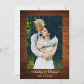 Bogundy Floral Wood Geometric Lijst Foto Kaart (Achterkant)