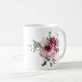  Bogundy florale beste kindermeisje ooit Koffiemok (Voorkant rechts)