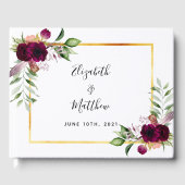 Bogundy florals greenery sage green bruiloft gastenboek (Voorkant)