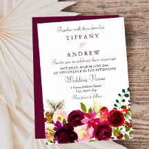 Bogundy Flowers Floral Elegant Summer Wedding