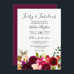 Bogundy Flowers Forty & Fabulous 40th Birthday Kaart<br><div class="desc">Burgundy Flowers Forty & Fabulous 60th Birthday Invite Matching collectie in Niche and Nest store.</div>