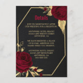 bogundy gold floral geometrisch zwarte details informatiekaartje (Voorkant)