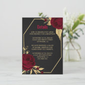 bogundy gold floral geometrisch zwarte details informatiekaartje (Staand voorkant)