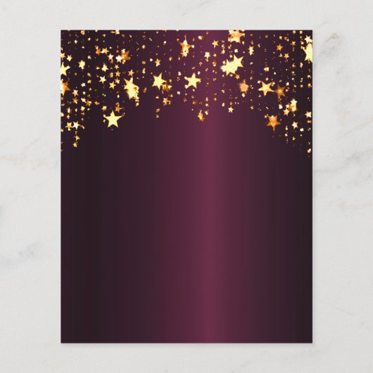 Bogundy Gold-uitnodiging voor verjaardagsfeest (Achterkant)