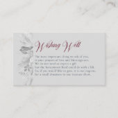 Bogundy Gray Botanical Foliage Wishing well Informatiekaartje (Voorkant)