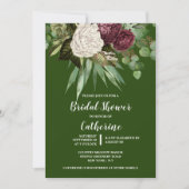 Bogundy green roos floral dark moody greenery Kaart (Voorkant)