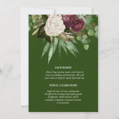 Bogundy green roos floral dark moody greenery Kaart (Achterkant)