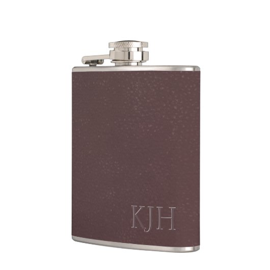 Bogundy Leather met Monogram Heupfles (Links)