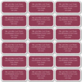 Bogundy-minimalisbezoekerslijst Eenvoudig Sticker (Voorkant)