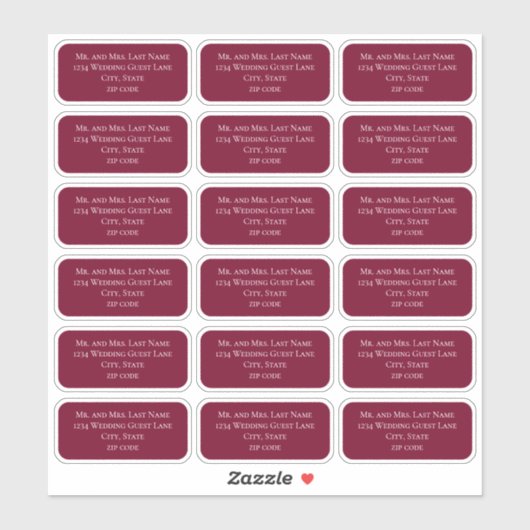 Bogundy-minimalisbezoekerslijst Eenvoudig Sticker (Vel)