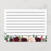 bogundy navy floral recept card briefkaart (Achterkant)