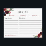 bogundy navy floral recept card briefkaart<br><div class="desc">Een elegante bogundy en een waterverf van de marine ontwerpen bloemen. De eigenschappen van dit ontwerp kunnen worden gepersonaliseerd.</div>