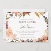 Bogundy Oranje Floral Horizontal Vrijgezellenfeest Kaart (Voorkant)