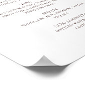 Bogundy Oranje Floral Wedding Drink Menu Sign Poster (Hoek)