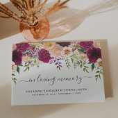 Bogundy Peach Floral Script in Loating Memory Gastenboek
