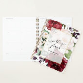 Bogundy Peach Floral Waterverf Gold Foil Wedding Planner (Display)