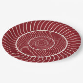 Bogundy red roomspiraal-slakkenfibonacci-sequentie papieren bordje (Gekanteld)