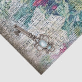 Bogundy Roos Botanische Grunge Ephemeral Decoupage Tissuepapier (Detail)