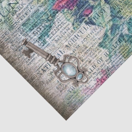 Bogundy Roos Botanische Grunge Ephemeral Decoupage Tissuepapier (Detail)