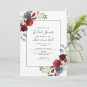 Bogundy Script Floral Eucalyptus Vrijgezellenfeest Kaart (Staand voorkant)