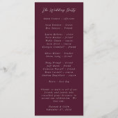 Bogundy Silver Grey Rozen Botanisch Programmakaart (Achterkant)