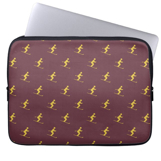 Bogundy Skier-laptophoes Laptop Sleeve (Voorkant)