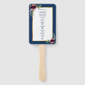 Bogundy van de bruinblauw van de marine handwaaier (Achterkant)