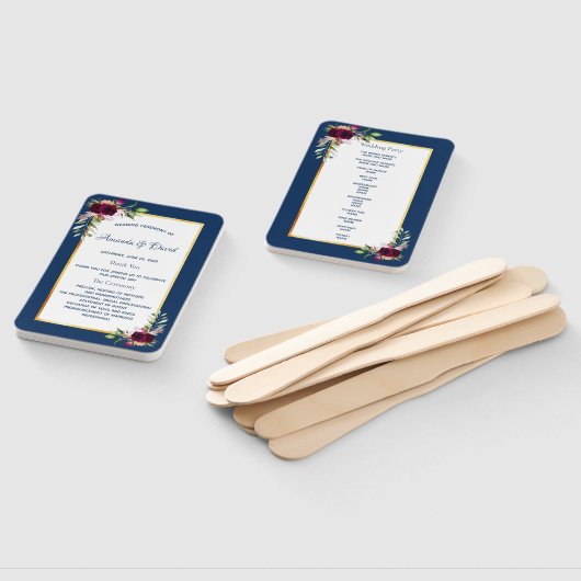 Bogundy van de bruinblauw van de marine handwaaier (Niet-gemonteerd)